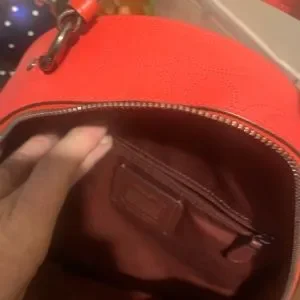 Beautiful coach backpack red excellent condition Coach Buffalo Plaid Red/ Black Leather Backpack | eBay main image 2